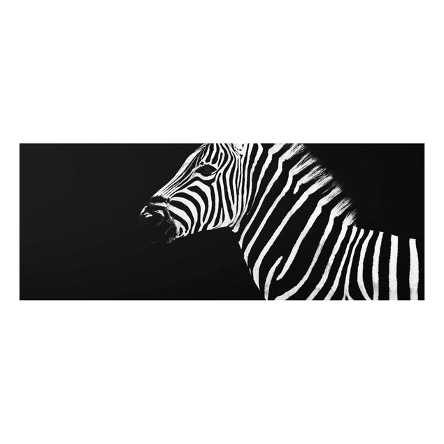 Quadro in vetro - Zebra Safari Art - Panoramico
