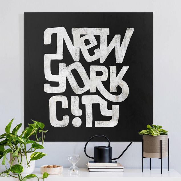 Tele bianco e nero Graffiti Art Calligrafia New York City Nero