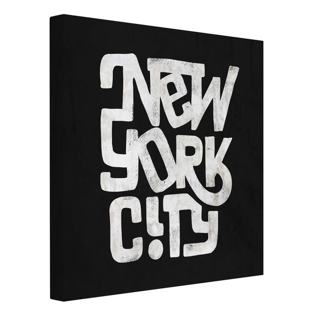 Quadri moderni per soggiorno Graffiti Art Calligrafia New York City Nero