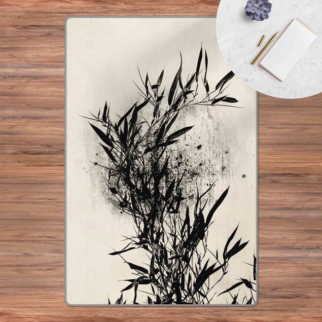 Tappeti fiori Mondo vegetale grafico - Bambú nero