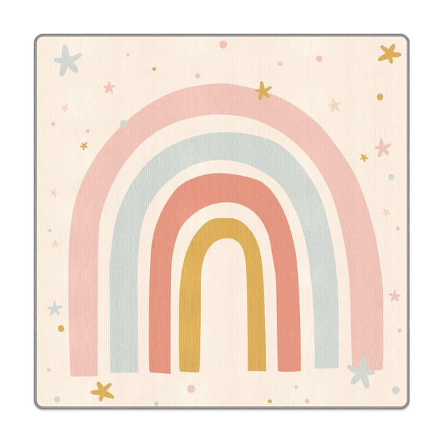 Tappeti  - Grande arcobaleno con stelle e puntini