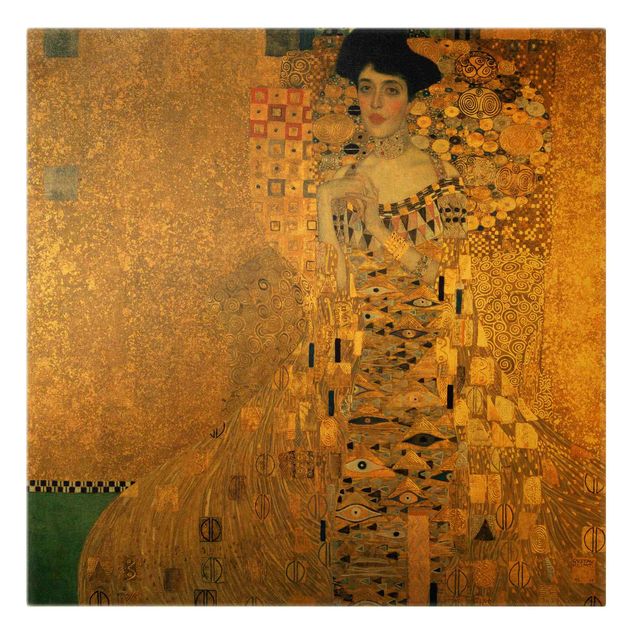 Stampa su tela - Gustav Klimt - Portrait of Adele Bloch-Bauer I - Quadrato 1:1