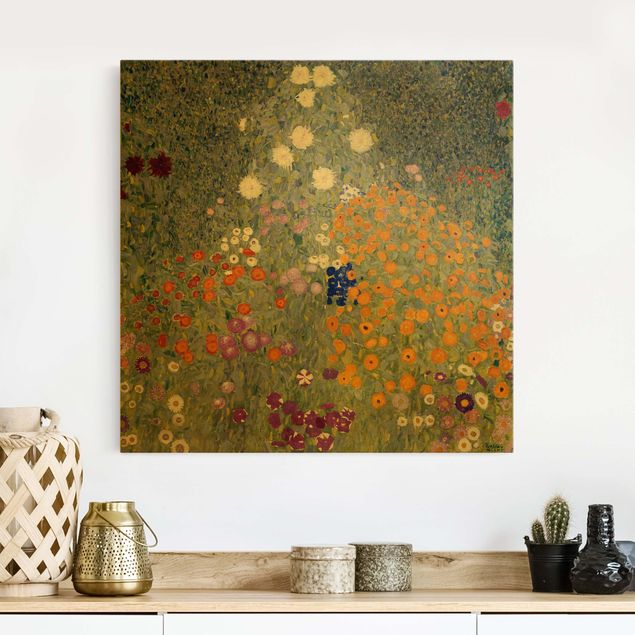 Stampe su tela fiori Gustav Klimt - Giardino di casa