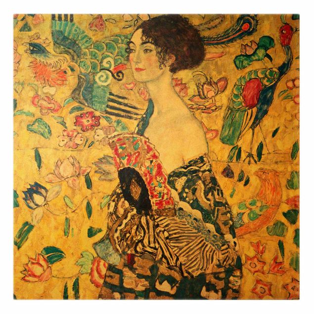 Quadri su tela - Gustav Klimt - Donna con ventaglio