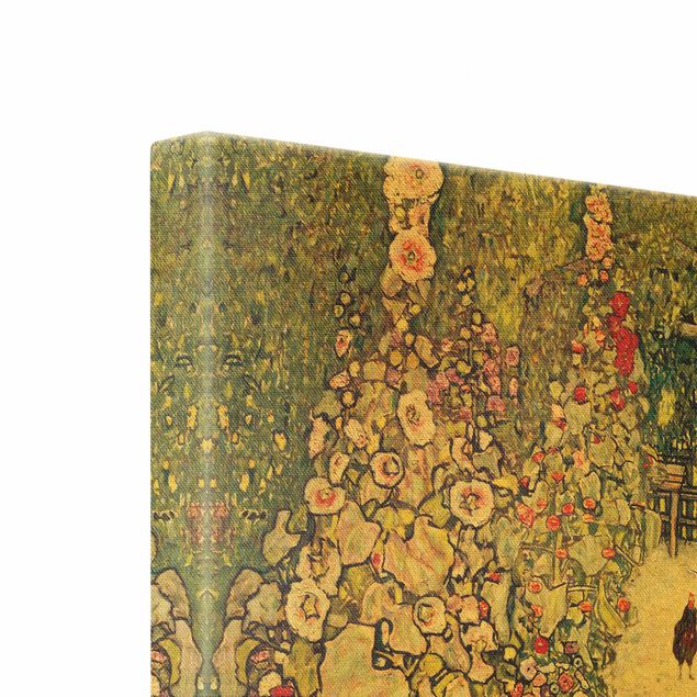 Stampa su tela - Gustav Klimt - Garden Path with Chickens - Quadrato 1:1