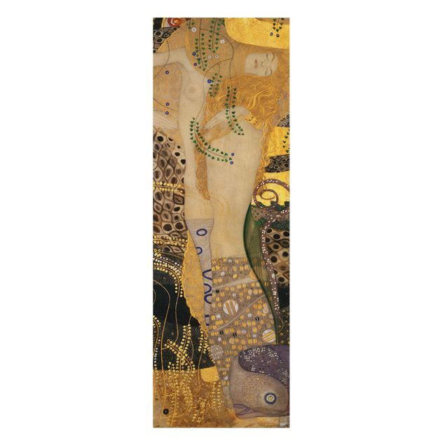 Stampa su tela Gustav Klimt - Serpenti d'acqua I