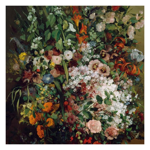 Carta da parati - Gustave Courbet - Bouquet di fiori in un vaso