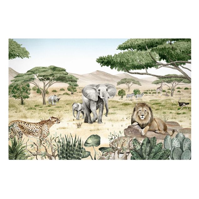 Quadri su tela paesaggio Dominatori della savana