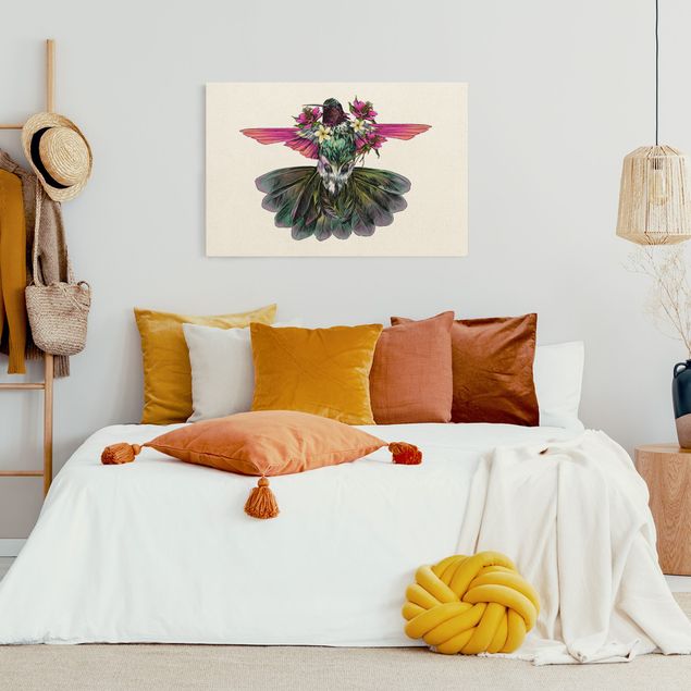 Quadri moderni per soggiorno Illustrazione Colibrì floreale