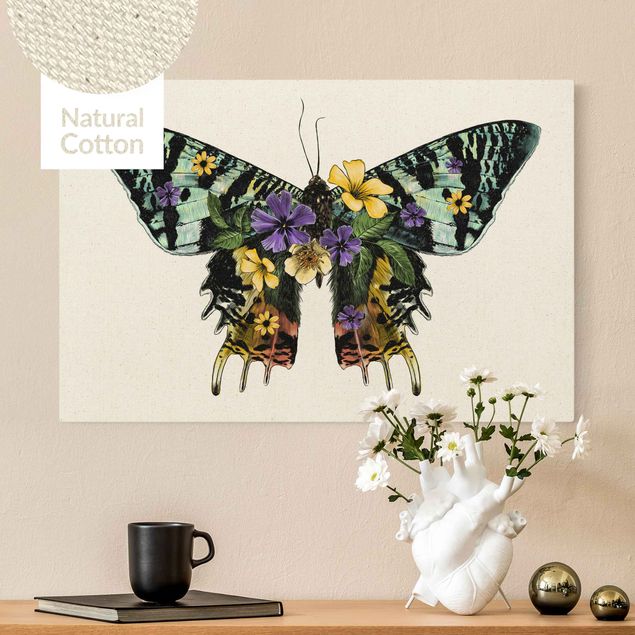 Quadri con farfalle Illustrazione Floreale Farfalla del Madagascar