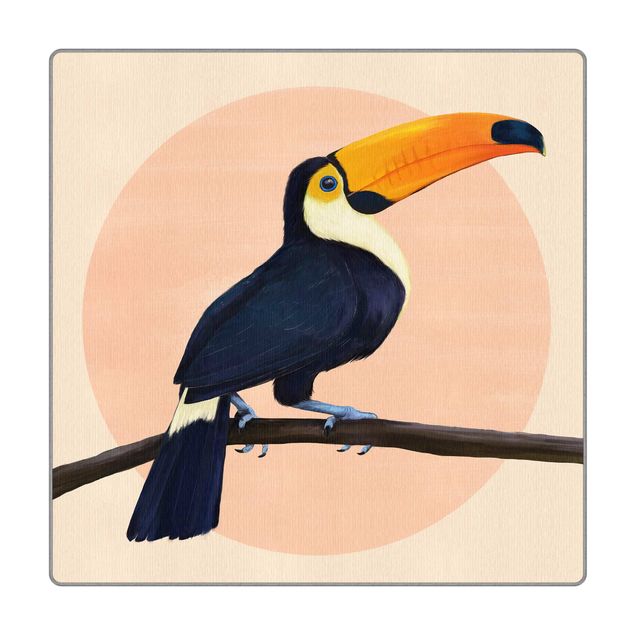 Tappeti  - Illustrazione pittorica di tucano in pastello