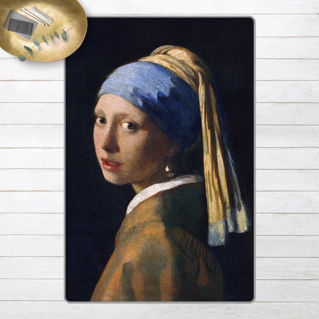 Tappeto bagno blu Jan Vermeer Van Delft - La ragazza con l'orecchino di perla