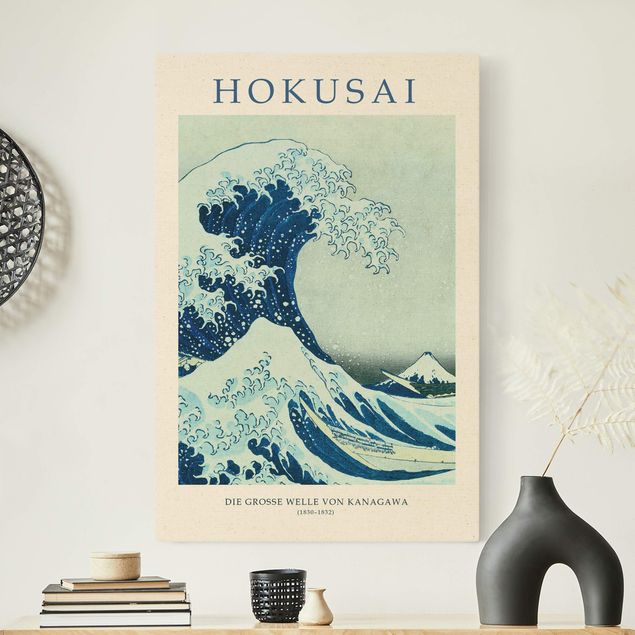 Quadri moderni per soggiorno Katsushika Hokusai - La grande onda di Kanagawa - Edizione da museo