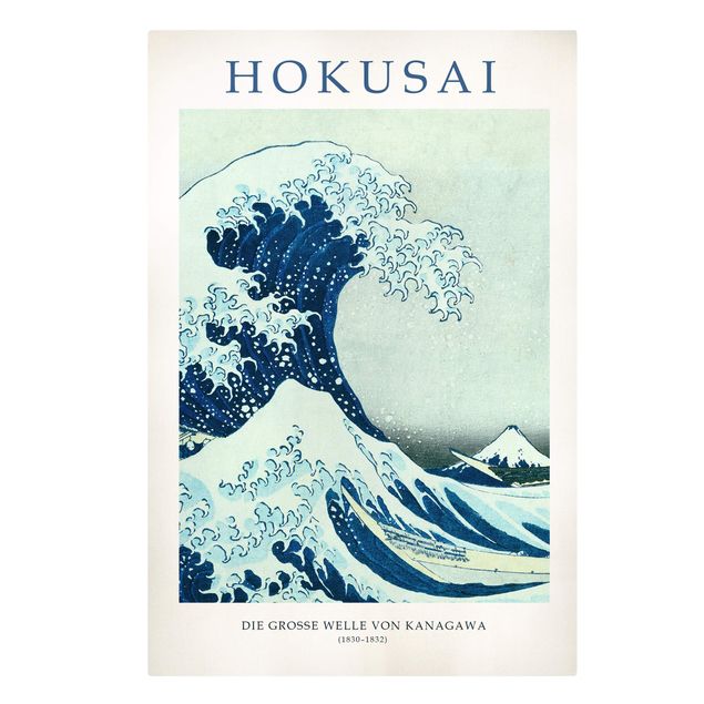 Stampa su tela - Katsushika Hokusai - La grande onda di Kanagawa - Edizione museo - Formato verticale 2x3