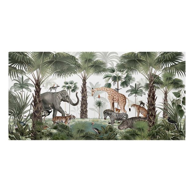 Stampe su tela paesaggio Regno degli animali della giungla