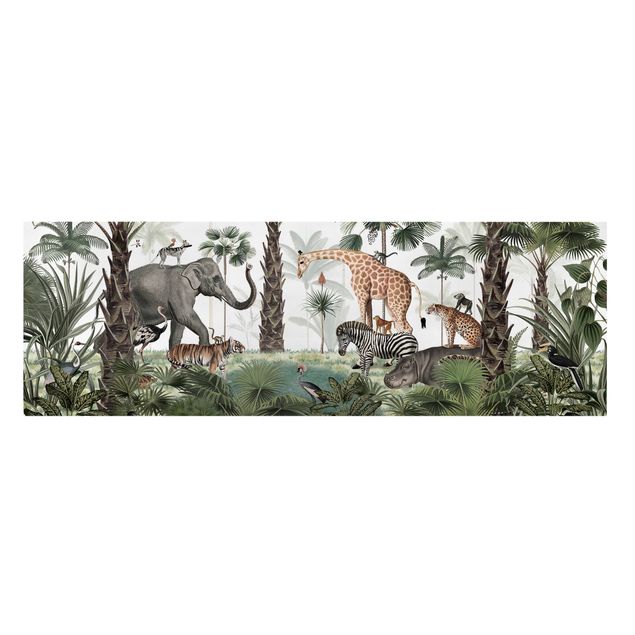 Stampe su tela paesaggio Regno degli animali della giungla
