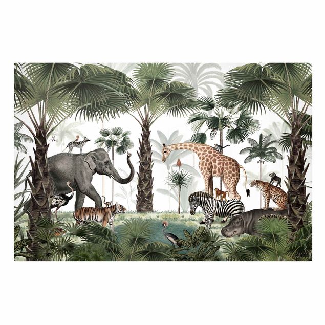 Quadri su tela paesaggio Regno degli animali della giungla