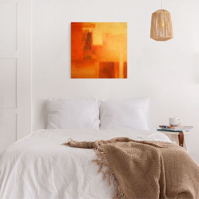Abstrakte Kunst Composizione in arancione e marrone 02