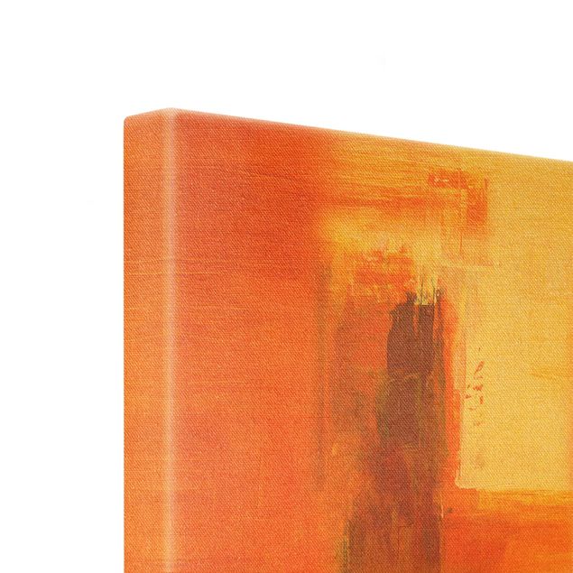 Stampa su tela - Petra Schüßler - Composition In Orange And Brown 02 - Quadrato 1:1