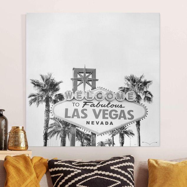 Stampe su tela paesaggio Skyline di Las Vegas con scritte