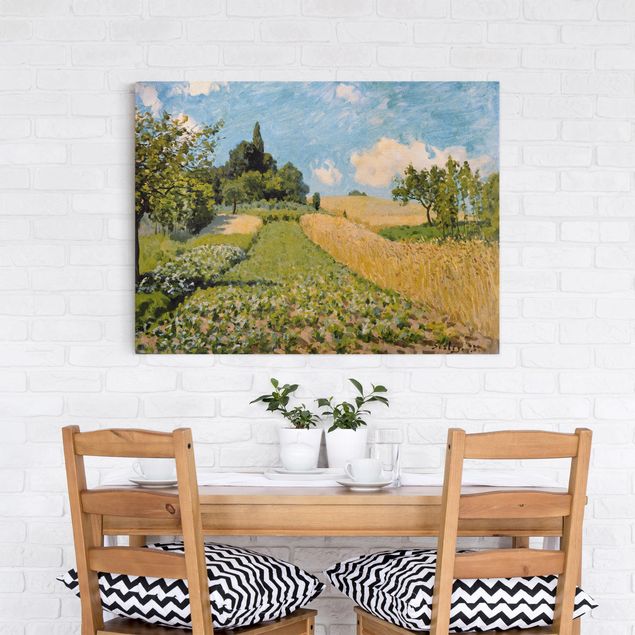 Riproduzione quadri su tela Alfred Sisley - Paesaggio estivo con campi