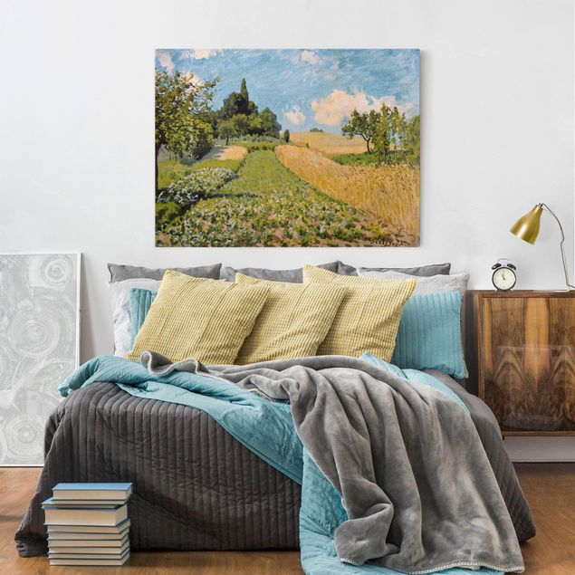 Quadri moderni per soggiorno Alfred Sisley - Paesaggio estivo con campi