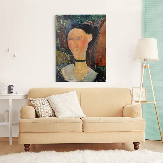Quadri moderni per soggiorno Amedeo Modigliani - Donna con fascia di velluto al collo
