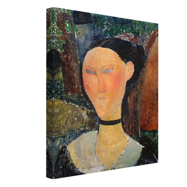 Quadri su tela Amedeo Modigliani - Donna con fascia di velluto al collo