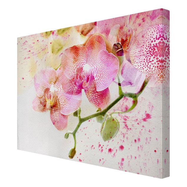 Stampa su tela - Watercolor Flowers Orchids - Orizzontale 4:3
