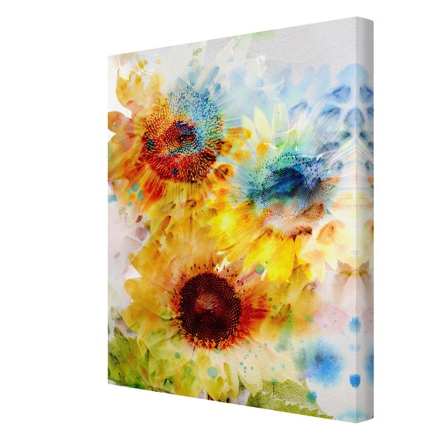 Stampa su tela - Watercolor Sunflowers - Verticale 3:4