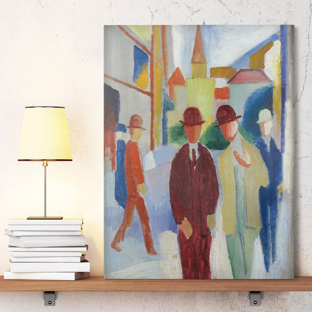 quadro astratto moderno August Macke - Strada luminosa con persone
