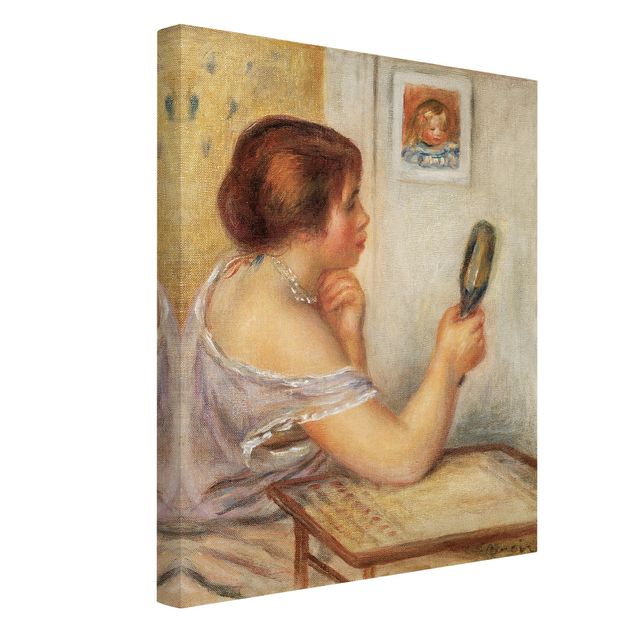 Stampa su tela - Auguste Renoir - Gabrielle con uno Specchio e un Ritratto di Coco - Verticale 3:4