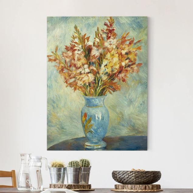 Quadri su tela fiori Auguste Renoir - Gladioli in un vaso blu
