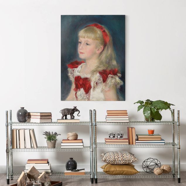 Stampe su tela Auguste Renoir - Mademoiselle Grimprel con nastro rosso