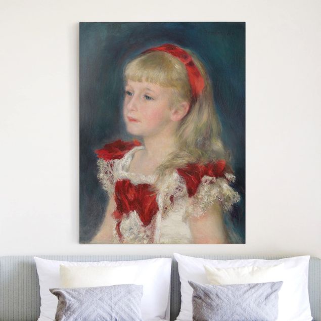Riproduzione quadri su tela Auguste Renoir - Mademoiselle Grimprel con nastro rosso