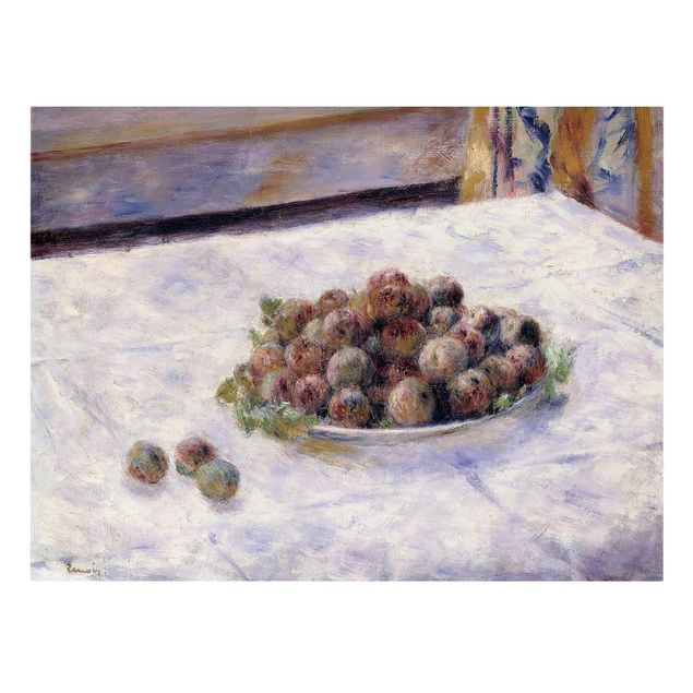 Stampa su tela - Auguste Renoir - Natura morta, un Piatto con Prugne - Orizzontale 4:3