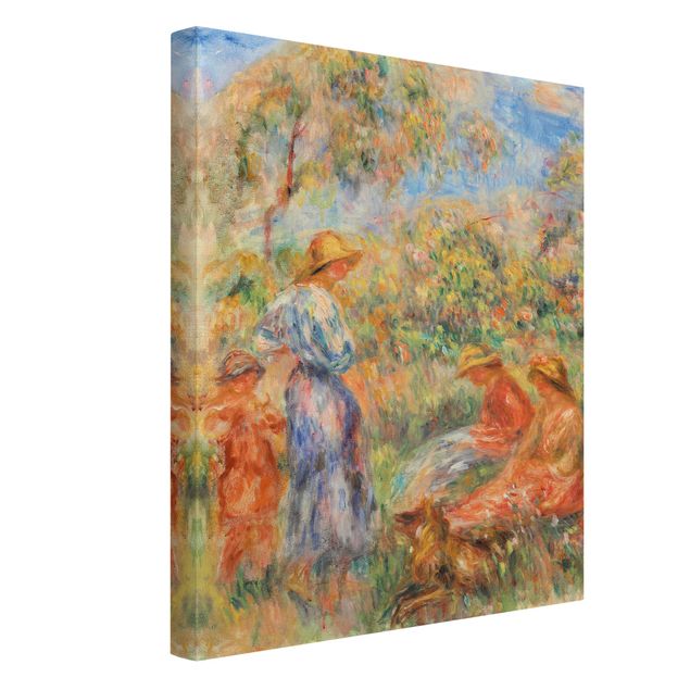 Stampa su tela - Auguste Renoir - Tre Donne e Bambini in un Paesaggio - Verticale 3:4