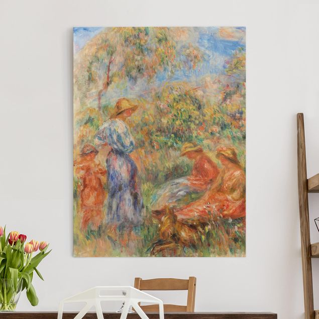 Riproduzione quadri su tela Auguste Renoir - Tre donne e un bambino in un paesaggio