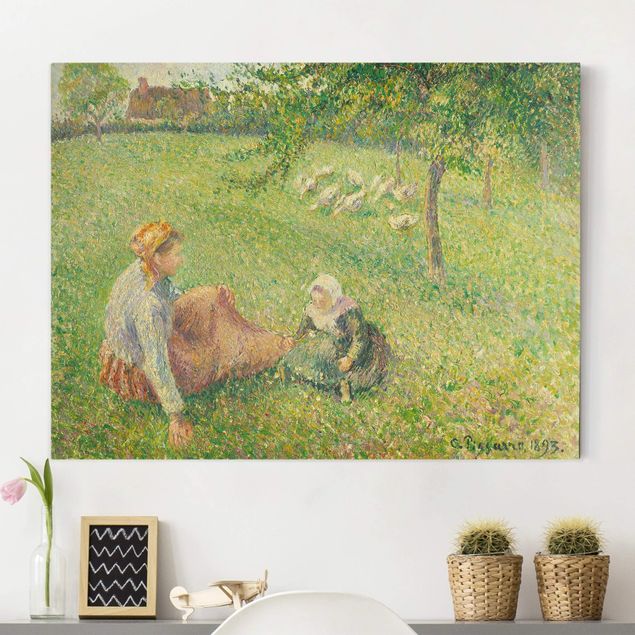 Riproduzioni su tela Camille Pissarro - Il pascolo delle oche