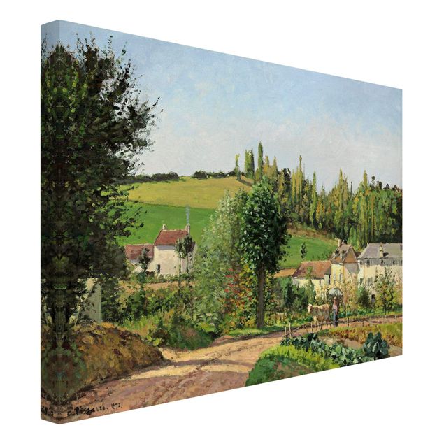 Stampa su tela Camille Pissarro - Amleto sulle colline ondulate di Pontoise