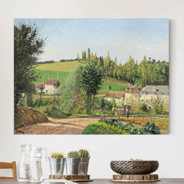 Stampe su tela paesaggio Camille Pissarro - Amleto sulle colline ondulate di Pontoise