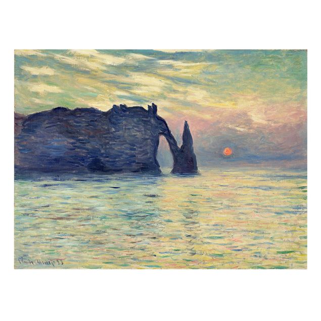 Riproduzione quadri su tela Claude Monet - La scogliera, Étretat, tramonto