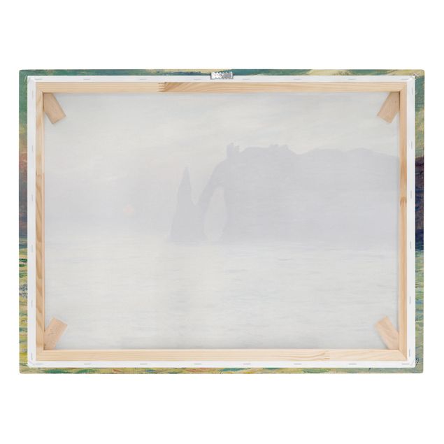 Stampe su tela Claude Monet - La scogliera, Étretat, tramonto