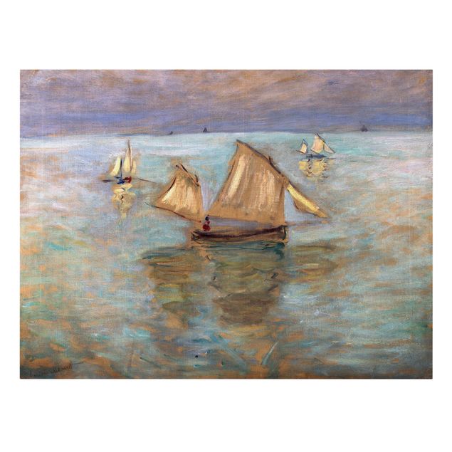 Stampa su tela Claude Monet - Barche da pesca vicino a Pourville