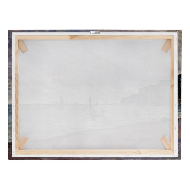 Stampa su tela - Claude Monet - Barche da Pesca di Fronte alla Spiaggia e le Scogliere di Pourville - Orizzontale 4:3