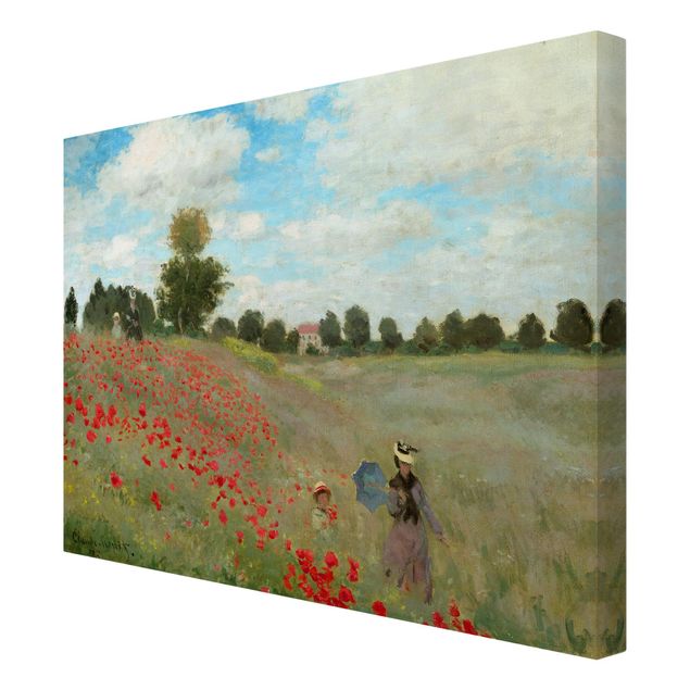Stampa su tela Claude Monet - Campo di papaveri vicino ad Argenteuil