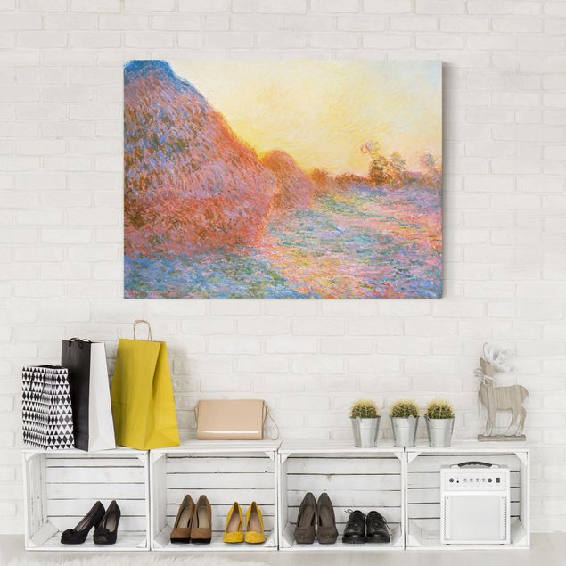 Quadri su tela paesaggio Claude Monet - Un pagliaio alla luce del sole