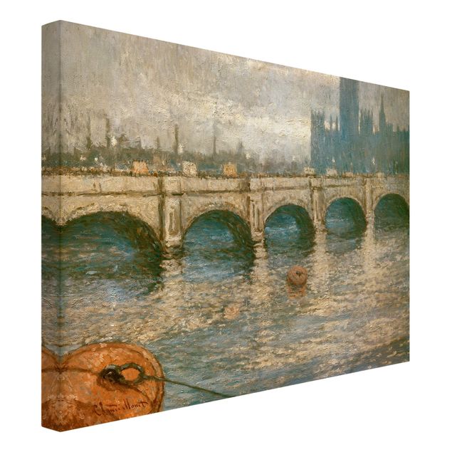 Stampe su tela Claude Monet - Il ponte sul Tamigi e il palazzo del Parlamento a Londra