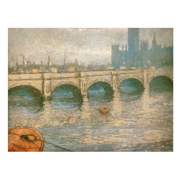 Stampa su tela - Claude Monet - Ponte Tamigi e Palazzo del Parlamento a Londra - Orizzontale 4:3