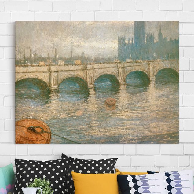 Riproduzione quadri su tela Claude Monet - Il ponte sul Tamigi e il palazzo del Parlamento a Londra